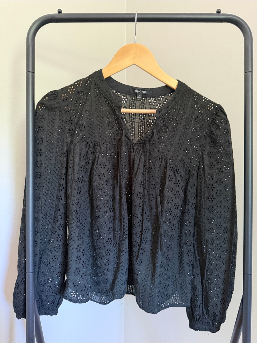 Madewell Women's Eyelet Lace Long Sleeve Top